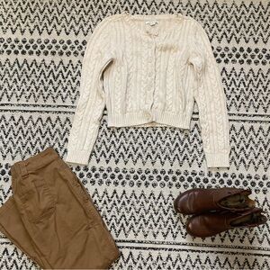 Cream Cable Knit Cardigan 💼